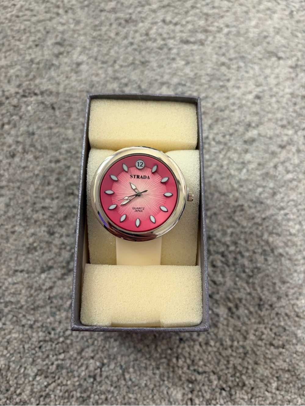 Strada Pink Dial Women's Watch with Cream Strap